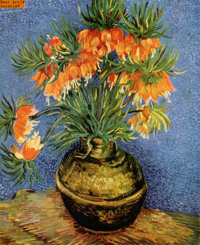 Kaiserkronen in einer Bronzevase nach van Gogh Gemäldeimitation